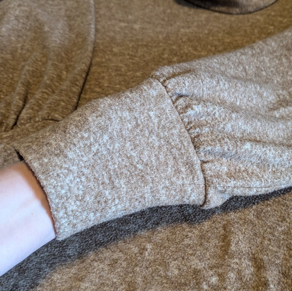 Maeve for Anthropologie XL cowl turtleneck sweater, camel, oversized women's - Picture 4 of 15